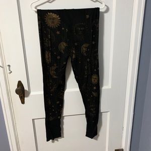 Black Print Leggings Size 1X Women’s Bottoms